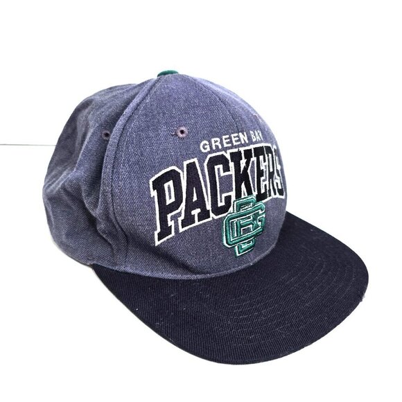 VTG Mitchell & Ness Green Bay Packers Wool Blend Snap Back Cap Hat - Picture 3 of 12